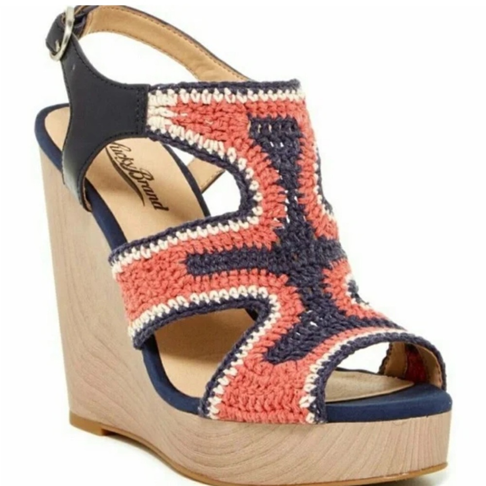 Mossimo Supply Co Blue and Pink Wedge Sandals
